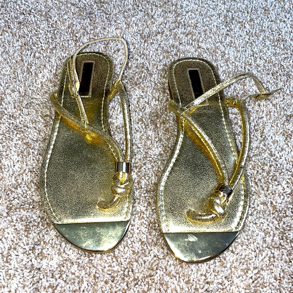 Gold flat sandals